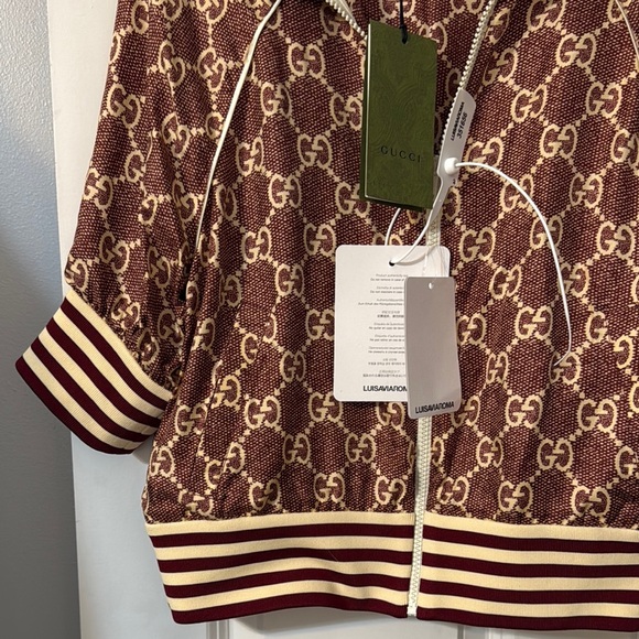Gucci Burgundy and Cream Monogram Track Set - Picture 4 of 11
